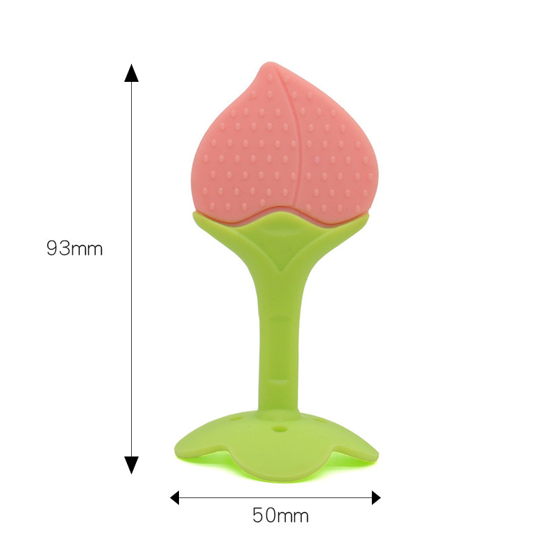 XFM Hot Sale Natural Silicone Non Drop Fruit Teether Baby Teething Play Banana Shape Toy Infant Teether Silicone Baby Molar